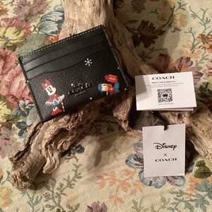 Disney x Coach Minnie & Donald Holiday Print Slim ID Card Case